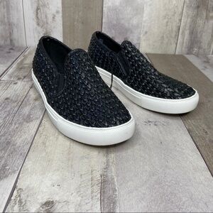 NWOT Steve Madden Black Woven Endy Slip On